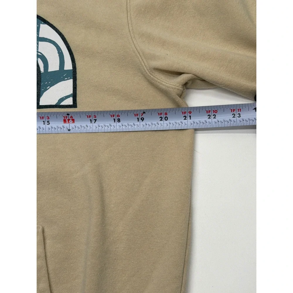 The North Face Mens Graphic Logo Pullover Hoodie Tan Beige Small NF0A3X6C